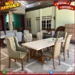 Meja Makan Marmer 6 Kursi Meja Makan Jati Top Table Marmer Cream 3