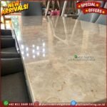 Meja Makan Marmer 6 Kursi Meja Makan Jati Top Table Marmer Cream 5