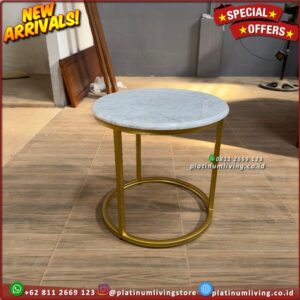 Meja Marmer Bulat Meja Sudut Marmer Putih Side Table Marmer Asli