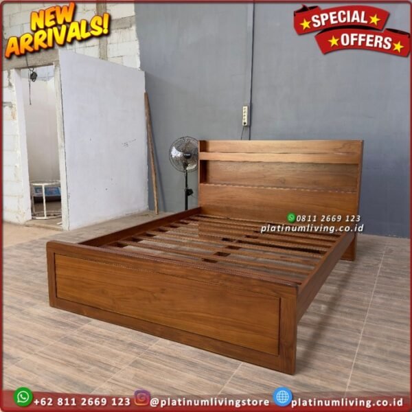 Tempat Tidur Jati 160x200 Minimalis Simple Dipan Jati Divan Ranjang 4