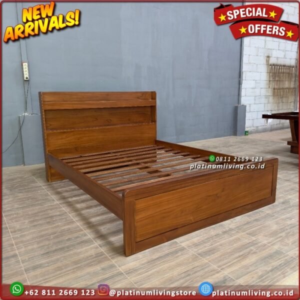 Tempat Tidur Jati 160x200 Minimalis Simple Dipan Jati Divan Ranjang 5