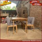 Meja Makan Jati Modern Kursi 4, Kursi Meja Makan Jati Minimalis Furniture Jepara - Gambar 2
