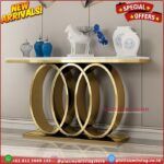 Meja konsul console table audy luxury stainless gold top Marmer Furniture Jepara