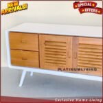Bufet Tv Jati Kombinasi Duco, Meja Tv Retro Modern Minimalis Furniture Jepara - Gambar 2