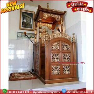Mimbar masjid kayu jati tpk  mimbar mimbar jepara Furniture Jepara Indonesia