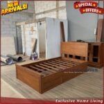 Tempat Tidur Jati 160x200 Laci 3 Dipan Laci Divan Laci Tempat Tidur Furniture Jepara Indonesia - Gambar 2
