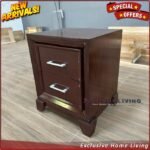 Nakas Jati Laci 2 Bedside Table Jati Meja Lampu Tempat Tidur Laci Furniture Jepara Indonesia - Gambar 2