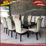 Meja Makan Marmer Import Portorogold 210x110 Kursi 8 Meja Makan Marmer Furniture Jepara - Gambar 4