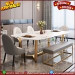 Meja Makan Marmer 4 Kursi Meja Makan Stainless Marmer Putih Import Furniture Jepara Indonesia