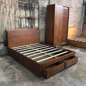 Tempat Tidur Jati 160x200 Laci 2 Dipan Laci Minimalis Tempat Tidur Furniture Jepara