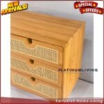 Meja Laci Kayu Jati Kombinasi Rotan, Drawer Jati Rotan, Meja Laci Furniture Jepara - Gambar 4