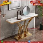 Meja konsol marmer console table stainless gold luxury top marble Furniture Jepara