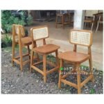 Kursi Bar Kayu Jati Kombinasi Rotan, Kursi Makan Jati, Teak Rattan Furniture Jepara