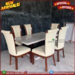 Meja Makan Marmer Meja Makan Marmer Cream Meja Makan Jati 6 Kursi Furniture Jepara - Gambar 2