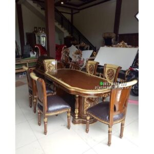 Meja Makan Jati Kursi 6 Meja Makan Ukir Jepara Meja Makan Klasik jati Furniture Jepara