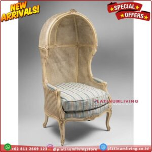 Kursi kerodong kayu jati kombinasi rotan alami dudukan busa tebal jati Furniture Jepara Indonesia