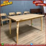 Meja Makan Jati Cafe Minimalis 140x80 Furniture Jepara Indonesia - Gambar 2