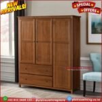 Lemari pakaian minimalis 3 pintu almari baju kayu jati almari jati Furniture Jepara Indonesia