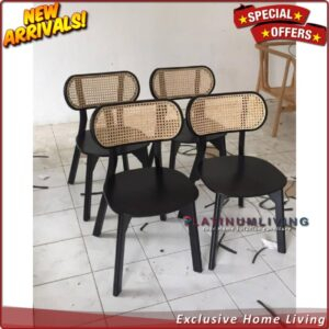 Kursi Makan Jati Rotan, Kursi Cafe, Teak Rattan Chairs, Kursi Makan Furniture Jepara