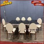 Meja Makan Stainles 8 Kursi Meja Makan Marmer Kursi Meja Makan Furniture Jepara Indonesia - Gambar 3