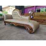 Sofa Jati Ukir 3 Seater Kursi Sofa Malas Kayu Jati Ukiran Mewah Furniture Jepara - Gambar 3
