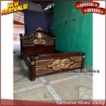 Tempat Tidur Jati Ukiran Klasik Mewah 180x200, Dipan Ukir Jepara Furniture Jepara - Gambar 2
