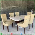 Meja Makan Marmer Meja Makan Marmer Cream Meja Makan Marmer Rangkajati - 160x90 (4Kursi) Furniture Jepara - Gambar 3