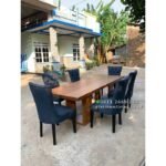 Meja Makan Jati Minimalis 6 Kursi, Kursi Meja Makan Jati Mewah Furniture Jepara - Gambar 2