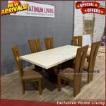 Meja Makan Marmer Jati Kursi Meja Makan Jati Meja Makan Marmer Asli - Kursi Saja 6 ps Furniture Jepara - Gambar 3