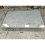 Meja Tamu Bulat Kaki Besi Top Marmer Putih Import Meja Coffee Table Furniture Jepara - Gambar 2