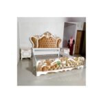 Tempat Tidur Ukir Cat Duco 160 x200 Plus 2 Nakas Ukir Mewah Furniture Jepara - Gambar 2