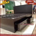 Tempat Tidur Jati 160x200 Laci 2 MInimalis Dipan Laci Modern Furniture Jepara Indonesia - Gambar 4