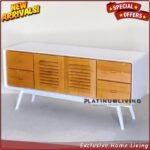 Bufet Tv Jati Kombinasi Duco, Meja Tv Retro Modern Minimalis Furniture Jepara