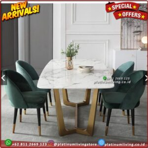 Meja Makan Marmer Asli Meja Makan Marmer 4 Kursi Mewah - Cream Furniture Jepara Indonesia