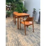 Meja Makan Jati Minimalis 2 Kursi, Meja Makan Cafe 2 Kursi, Kursi Cafe Furniture Jepara - Gambar 3