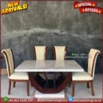 Meja Makan Marmer Meja Makan Marmer Cream Meja Makan Jati 6 Kursi Furniture Jepara - Gambar 4