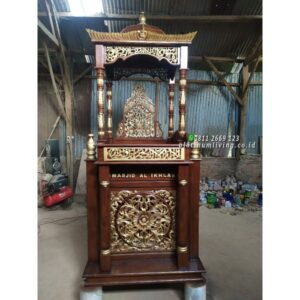 Mimbar Masjid Mimbar Jati Mimbar Jepara Model Kubah Ukiran Mewah Furniture Jepara