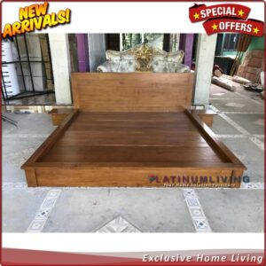 Tempat Tidur Jati Lesehan 160x200 Plus 2 Bedside, Dipan Jati Minimalis Furniture Jepara Indonesia