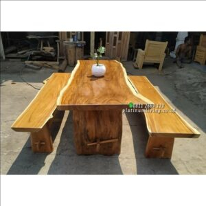 Meja Makan Trembesi Solid 200x100 Tebal 8 cm Meja Makan Mewah Trembesi Furniture Jepara