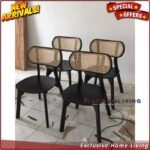 Kursi Makan Jati Rotan, Kursi Cafe, Teak Rattan Chairs, Kursi Makan Furniture Jepara - Gambar 2