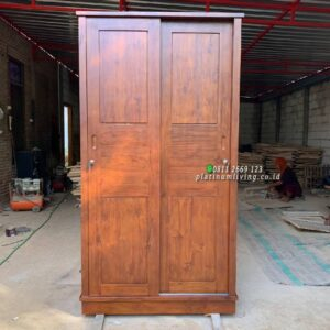 Lemari Pakaian Jati 2 Pintu Almari Baju jati Lemari Pintu sleding Furniture Jepara