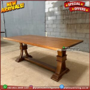 Meja Makan Jati 200 x 100 Tebal 4 Cm Furniture Jepara Indonesia