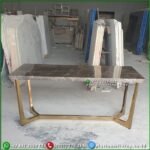 Meja Makan Marmer Import Kaki Stainless 200x90 Meja Makan Stainless Furniture Jepara