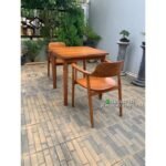 Meja Makan Jati Minimalis 2 Kursi, Meja Makan Cafe 2 Kursi, Kursi Cafe Furniture Jepara - Gambar 2