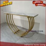 Meja Konsul Marmer Meja Console Gold Marmer Meja Hias Marmer Asli Furniture Jepara Indonesia - Gambar 2