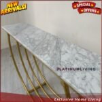 Meja Konsul Marmer Meja Console Gold Marmer Meja Hias Marmer Asli Furniture Jepara Indonesia - Gambar 5