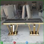 Meja Makan Marmer Import 200x100 Rangka Stainless Meja Makan Stainless Furniture Jepara