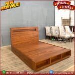Tempat Tidur Jati 180x200 Dipan Jati Minimalis Alas Blok Kayu Furniture Jepara Indonesia - Gambar 2