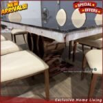 Meja Makan Stainles 8 Kursi Meja Makan Marmer Kursi Meja Makan Furniture Jepara Indonesia - Gambar 4