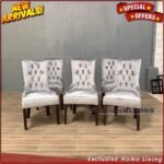 Kursi Makan Jati Modern Minimalis Kain Bludru Velvet Furniture Jepara - Gambar 4
